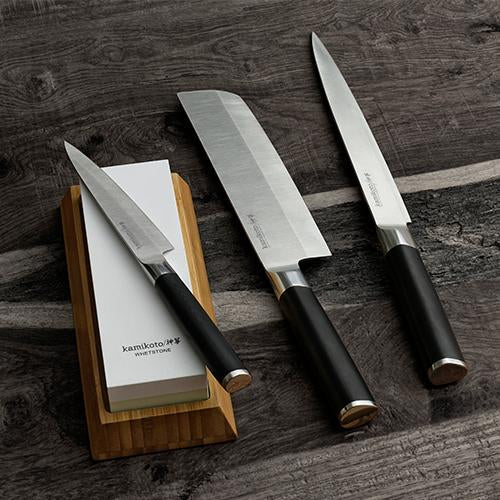 Toishi Knife Sharpening Whetstone With Bamboo Base